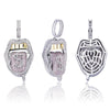 TOPGRILLZ  Copper Iced Out Cubic Zirconia Lips Pendant Necklace Colors Stone With 4mm Tennis Chain