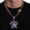 TOPGRILLZ Super Big Iced Out Pendant Necklace Mens With 12mm Cuban Chain Hip Hop Gold Silver Plated Charms Chain Jewelry