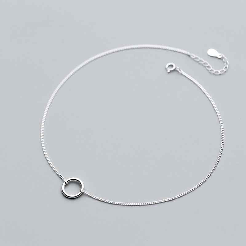 Jewelry 925 Sterling Silver Necklace Fashion Simple Hollow Round Pendant Necklace Chain Temperament Personality Gift