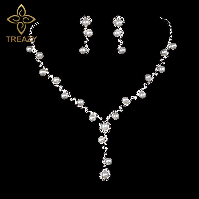Trendy-Tassel-Rhinestone-Crystal-Simulated-Pearl-Necklace-Earrings-Wedding-Bridal-Jewelry-Set-Party-Costume-Bride-Gifts