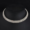 TREAZY Women Diamante Rhinestone Choker Necklace Silver Color Wedding Bridal Party Crystal Collar Choker Chain Necklace Jewelry