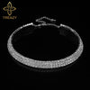 TREAZY Women Diamante Rhinestone Choker Necklace Silver Color Wedding Bridal Party Crystal Collar Choker Chain Necklace Jewelry