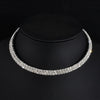 TREAZY Women Diamante Rhinestone Choker Necklace Silver Color Wedding Bridal Party Crystal Collar Choker Chain Necklace Jewelry