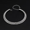 TREAZY Women Diamante Rhinestone Choker Necklace Silver Color Wedding Bridal Party Crystal Collar Choker Chain Necklace Jewelry
