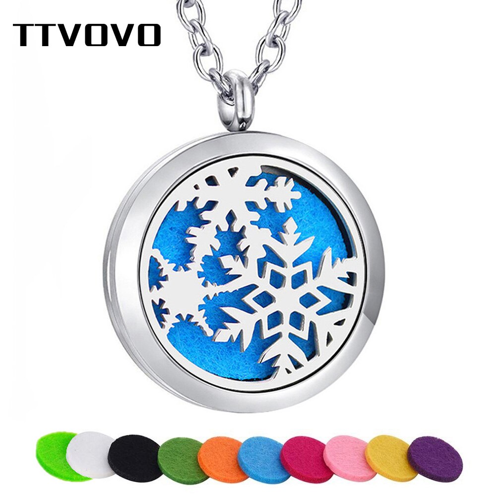 TTVOVO-Colgante de aromaterapia para hombre y mujer, collar difusor de aceites esenciales, medallón de Perfume de acero inoxidable, joyería de Aroma