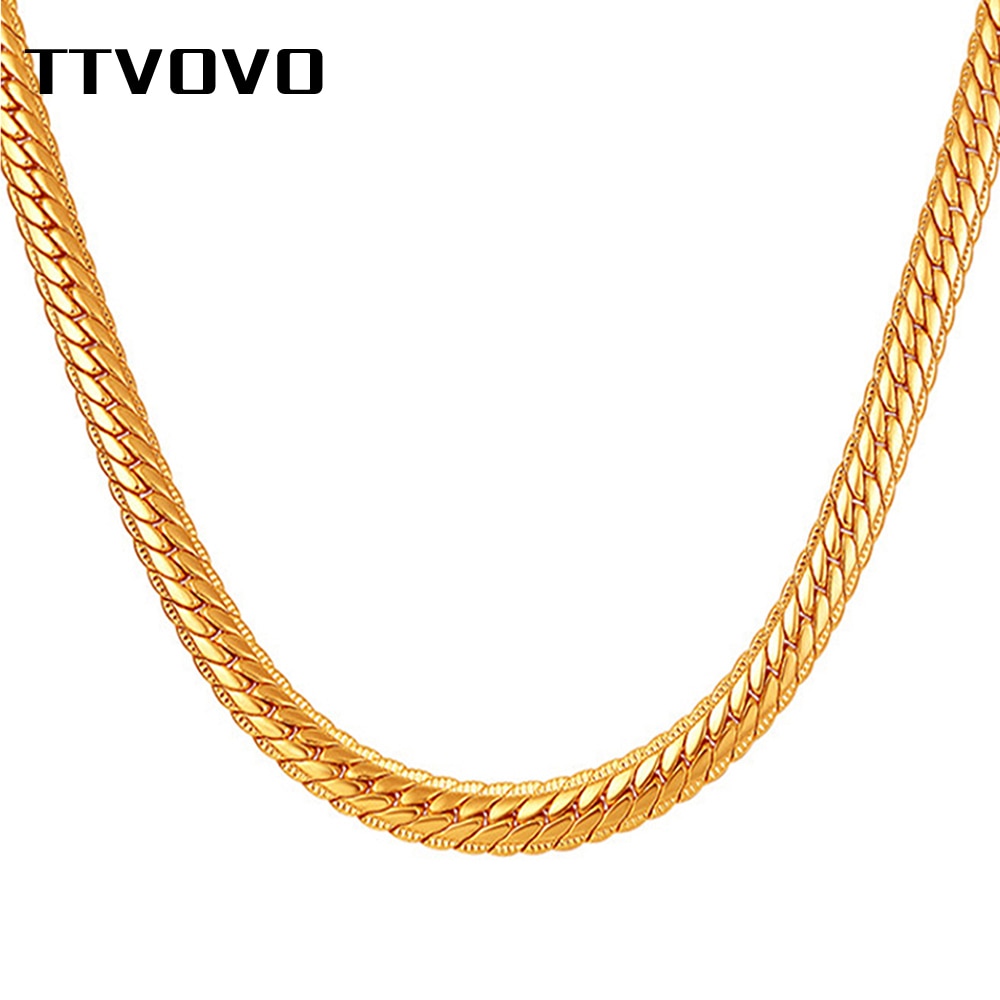 TTVOVO Necklaces for Men Women 6MM Wide Miami Snake Cuban Link Gold Chain Hip Hop Jewelry Long Chains Thick Big Chunky Necklace
