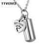 TTVOVO Pet Paw Heart Charm & Cylinder Memorial Urn for Ashes Pendant Necklace  FRIEND Ash Holder Cremation Keepsake Jewelry