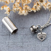 TTVOVO Pet Paw Heart Charm & Cylinder Memorial Urn for Ashes Pendant Necklace  FRIEND Ash Holder Cremation Keepsake Jewelry