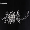 TUANMING 1PCS Fashion Crystal Pearl Wedding Hair Comb Hair Accessories For Bride HairPins Tiaras Plant Pattern Women Jewelry