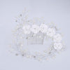TUANMING 1PCS Fashion Crystal Pearl Wedding Hair Comb Hair Accessories For Bride HairPins Tiaras Plant Pattern Women Jewelry