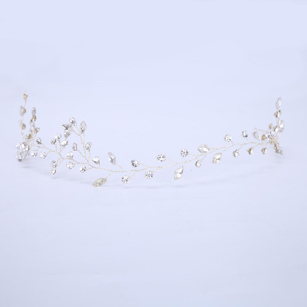 TUANMING Fashion Handmade Bride Headband Silver Crystal Hairband Romantic Wedding Hair Ornament Bride Headdress Women Jewelry