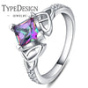 TYPE JEWELRY Creative personality rainbow top stone ring party gifts For women