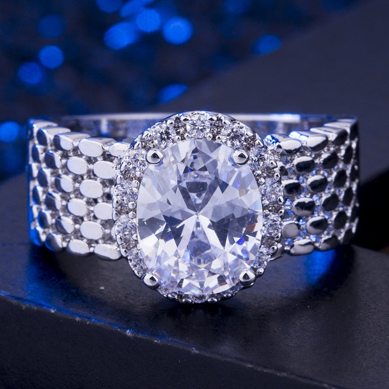 TYPE JEWELRY Fashionable explosive exquisite inlaid zirconium ring women fine jewelry Zircon sapphire ring