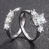 TYPE JEWELRY Women's couple ring double ring micro inlaid zirconium ring