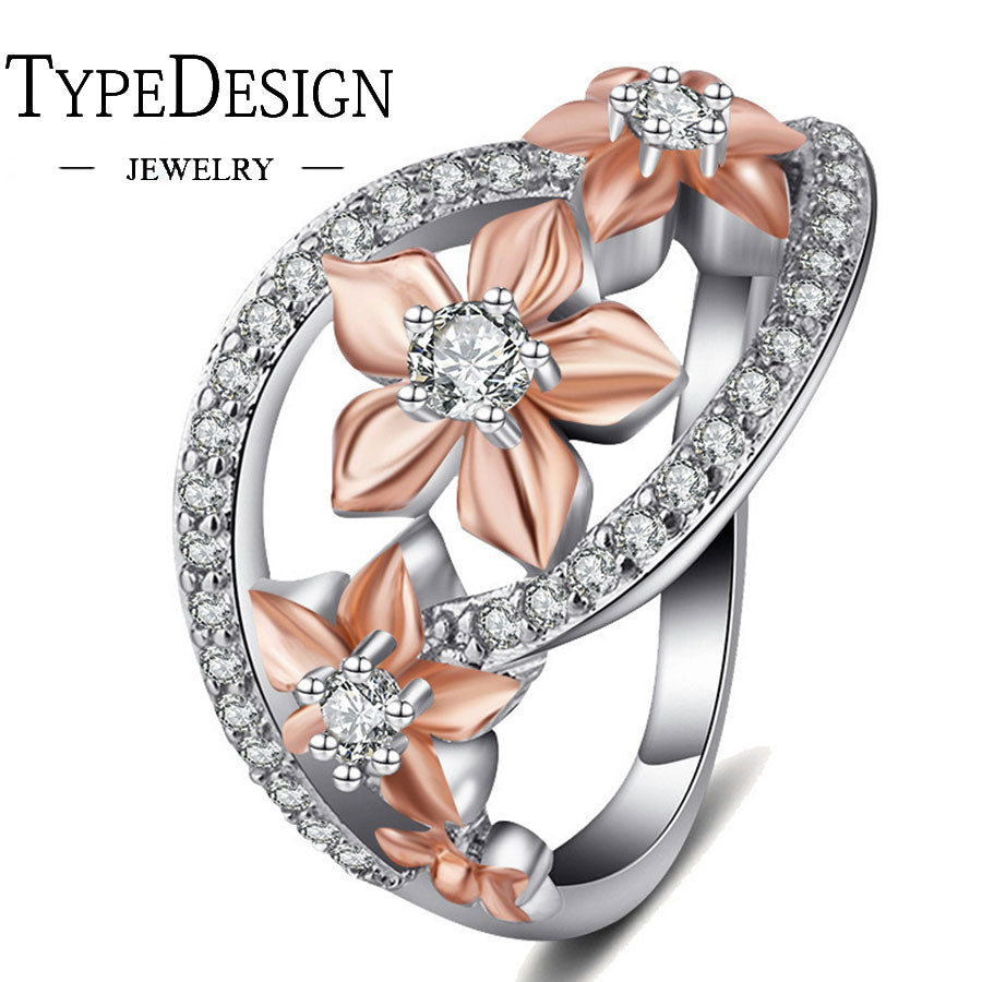 TYPE JEWELRY birthd flower zircon ring for lovely girl For women