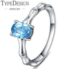 TYPE JEWELRY creative sluice ring carat natural Aquamarine Ring plated 18K engagement ring female Wedding ring