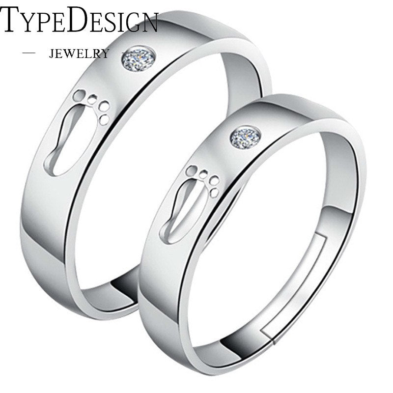 TYPE JEWELRY footprint rings, rings for men and women, Valentine's D gifts   engagement ring