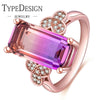 TYPE JEWELRY lovely flower tourmaline zircon ring for women