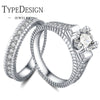 TYPE JEWELRY luxury hot zircon silver rings For Women Wedding Engagement