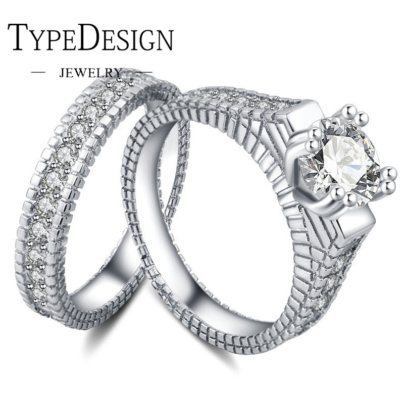 TYPE JEWELRY luxury hot zircon silver rings For Women Wedding Engagement