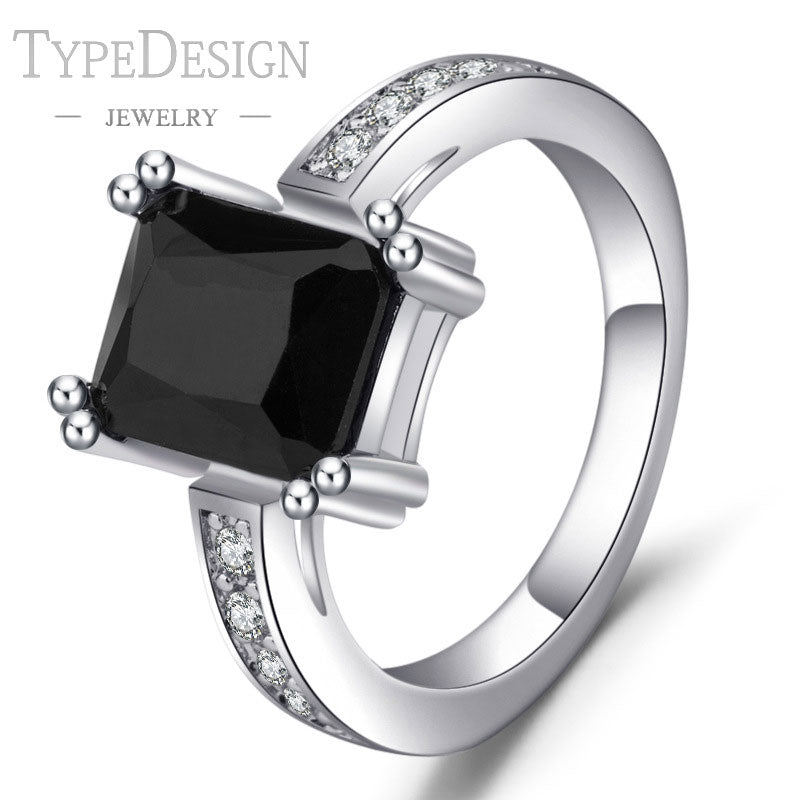 TYPE JEWELRY romantic square zircon ring For women