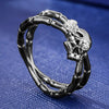 TYPE JEWELRY sterling silver black skull fracture ring for men and women