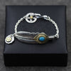 Takahashi Goro Feather Inlaid Blue Turquoise Birds Cypress Men And Women S925 Sterling Silver Jewelry Retro Thai Silver Bracelet