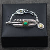 Takahashi Goro Retro Thai Silver Feather Turquoise Men And Women S925 Sterling Silver Jewelry Wholesale Fashion Bracelet