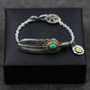 Takahashi Goro S925 Sterling Silver Builds Bird Wheel Style Men And Women Feather Inlaid Turquoise Retro Thai Silver Bracelet