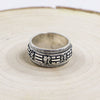 Taoist Personality Rotate Retro Six Words Scripture Thai Silver Ring Male Ring Wide S925 Sterling Silver