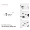 6 Size Real 925 Sterling Silver Stud Earrings for Women Classic Minimalist Ball Earring Fine Jewelry