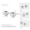 6 Size Real 925 Sterling Silver Stud Earrings for Women Classic Minimalist Ball Earring Fine Jewelry