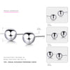 6 Size Real 925 Sterling Silver Stud Earrings for Women Classic Minimalist Ball Earring Fine Jewelry