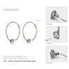 925 Silver Big Circle Open Hoop Earrings White Zircon Open Earring For Women Trendy Smooth Hoop Earrings Fine Jewelry