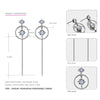 925 Silver Long Chain Dangle Drop Earrings Simple Design Chain Pendant Earrings Geometry Zircon Women Trendy Fine Jewelry