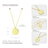 925 Silver Women Statement Pendant Necklace Gold Color Classic Geometric Shape Fashion Jewelry Necklace For Women Friends