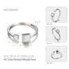 925 Sterling Silver Agate Ring for Women Geometry Black&White Rings Inl Casual& Sporty Style Fine Jewelry Anniversary