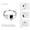 925 Sterling Silver Agate Ring for Women Geometry Black&White Rings Inl Casual& Sporty Style Fine Jewelry Anniversary