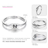 925 Sterling Silver Characters Rings for Women Letter Logo ABCDEFGHIJKLMNOPQRSTUVWXYZ Jewellery Simple Logo Charms
