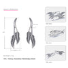 925 Sterling Silver Earrings for Women Two Pieces of Feather Shape Hook Earrings fashion jewelry Spring Collection