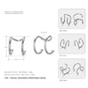 925 Sterling Silver Women's Earrings Trendy Minimalist C Shape Clip Double layer Classic Simple Silver Fine Jewelry