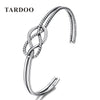 Authentic 925 Sterling Silver Cuff Bangle&Bracelet for Women Trendy Elegant Twist Stackeble Wholesale Bangle Fine Jewelry