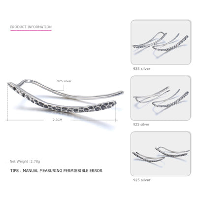 Authentic 925 Sterling Silver Hook Earrings for Women Consecutive Triangle Modeling Stud Earrings Brand Fine Jewelry