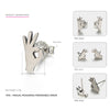 Authentic 925 Sterling Silver Scrub Stud Earrings for Women OK Shape Trendy&simple Style Brand Fine Jewelry
