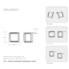 Authentic 925 Sterling Silver Stud Earrings Geometric Shape Simple for Women Cute Style Fine Jewelry