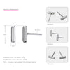 Authentic 925 Sterling Silver Stud Earrings Geometric Shape Simple for Women Cute Style Fine Jewelry