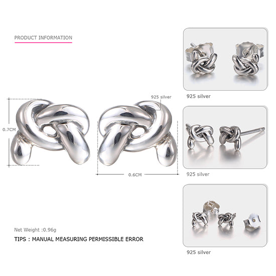 Authentic 925 Sterling Silver Stud Earrings for Women Unique Sculpt With Stackable Earrings Brand Fine Jewelry