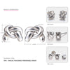 Authentic 925 Sterling Silver Stud Earrings for Women Unique Sculpt With Stackable Earrings Brand Fine Jewelry