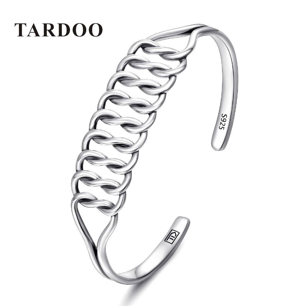 Bracelets for Women Silver 925 Twist Cuff Braceletes&Bangles Vintage Adjustable Bracelets Brand Fine Jewelry