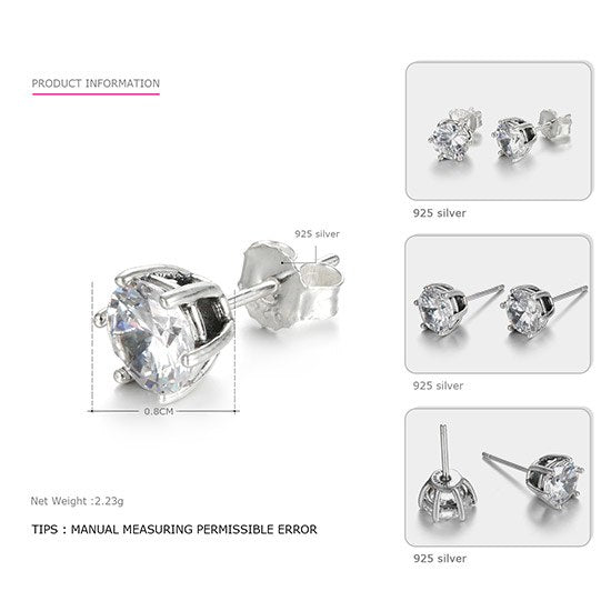 Earrings for Women 925 Sterling silver Asymmetric Anchor Stud Earrings Cute Simple Style Pendientes mujer moda Pendientes